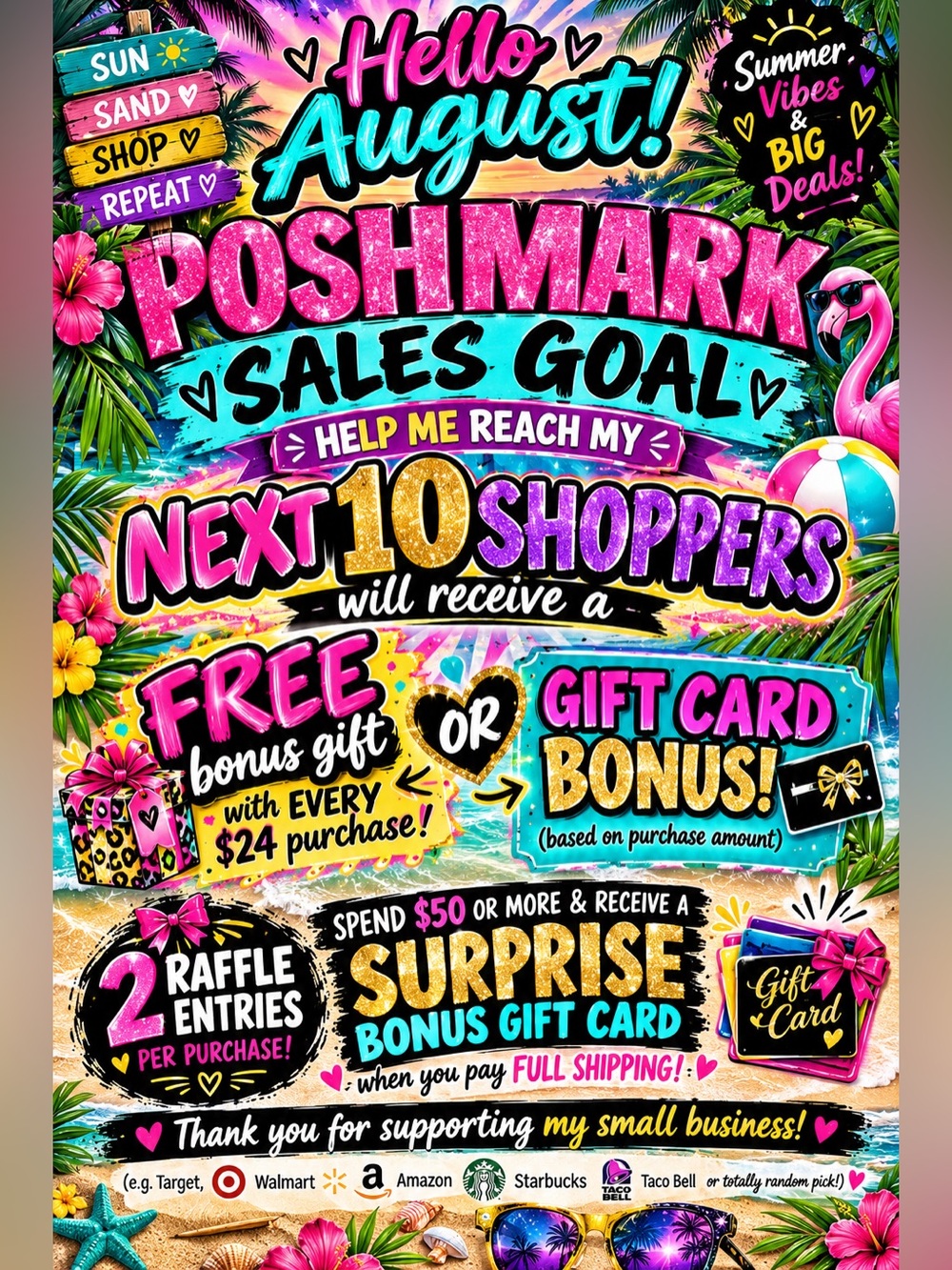 AUGUST MONTHLY GOAL ❤️🤎🤍🩵💛- FREE GIFT - 4 the Month